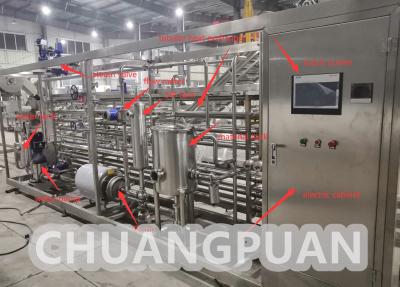 China Pastensaft Milchflüssigkeit UHT-Sterilisator mit Sicherheitsschutzkapazität 1000L - 8000L/h zu verkaufen