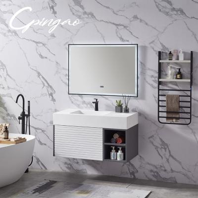 China 60cm Outdoor Modern Ceramic Top Selling Style Ceramic Cabinet Sink Laundry Bathroom Parts Combo MDF Floor Design for sale