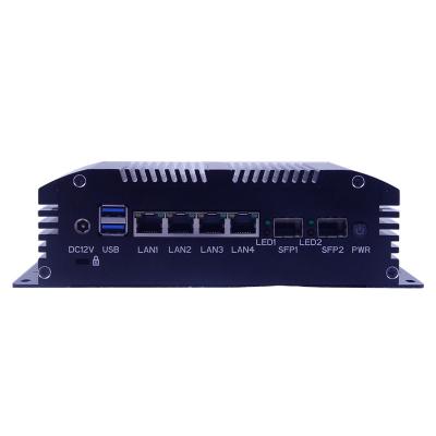 China No firewall intel processor embedded 3865u pfsence 6th mini pc with optifical 4lan 2sfp fiber ports for data server for sale