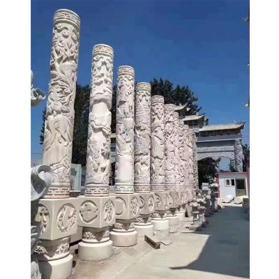 China Solid Design of Roman Columns House Dragon Pillars of Decorative Stone for Sale for sale