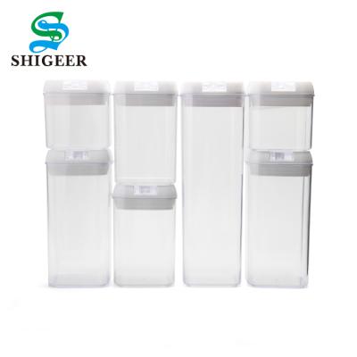 China High Quality Customized Clear Type 7Pcs Food Container Freshness Preservation Hot Sale Rectangle Plastic Airtight Cover Set for sale