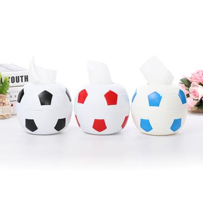 China Eco-friendly Popular Custom Printed Football Type Eco Friendly Plastic Mini Paper Tissue Box for sale