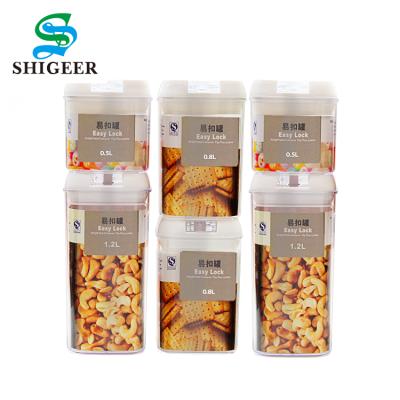 China Freshness Preservation Best Selling Custom 6 Pcs Set Airtight Plastic Food Storage Container for sale