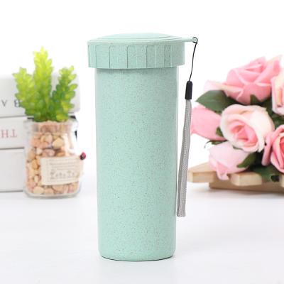 China Customized Sustainable Seal Leak Proof 430ML Green Color Biodegradable Wheat Straw Cup for sale