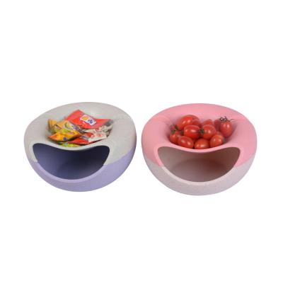 China Customized Viable Fashion Removable Wheat Eco - Friendly Straw Dry Fruit Food Tray Lazy Candy Dish for sale