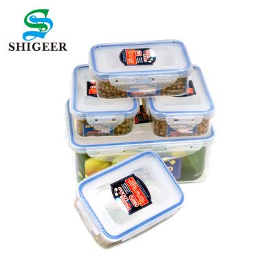 China Supermarket Hot Sale Reusable Freshness Rectangle Microwave Airtight Plastic Food Container for sale