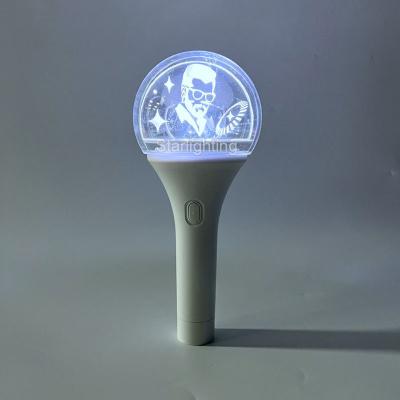 China Barber Shop Factory OEM LED Spin Stick Colorful Customized Laser Engraved Logo 3D Acrylic Spin Stick LED Light Stick for sale