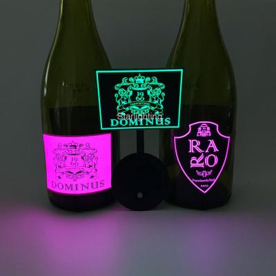 China Barber Shop OEM Factory DOM Protect Custom LOGO LED Illuminated Bottle Label EL Bottle Label Adhesive Sticker For Champagne for sale