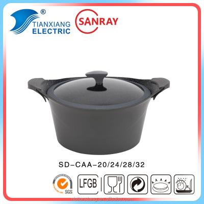 China Sustainable Design Die Cast Aluminum Korean Casserole Ceramic Cookware Sets for sale