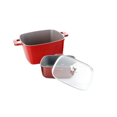 China Viable New Design Square Nonstick Pot Sets / Casserole Kitchenware / Cookware Sets for sale