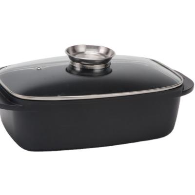 China Sustainable Fish Or Turkey Non-Stick Square Casserole With Glass Lid for sale