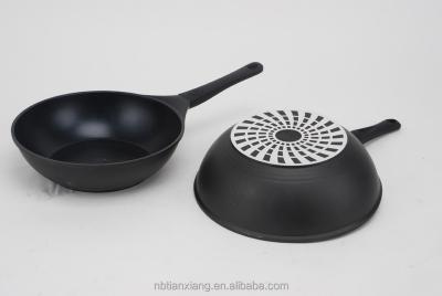 China Sustainable Korea Style Nonstick Wok with Induction or Spiral Bottom for sale