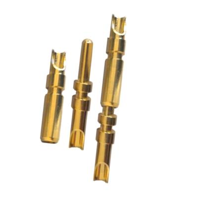 China PCB power connector circular connector accessories electrical brass pin connection printed board pins for power caonnector for sale