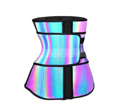 China Breathable Neoprene Slimming Belt Coset Rainbow Color Women Reflective Waist Trainer For Ladies for sale