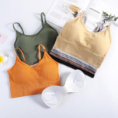 China Breathable Hot Selling Solid Color Bra Women Back Ladies Seamless Anti-glare Bra Beauty Back Shoulder Strap Ladies for sale