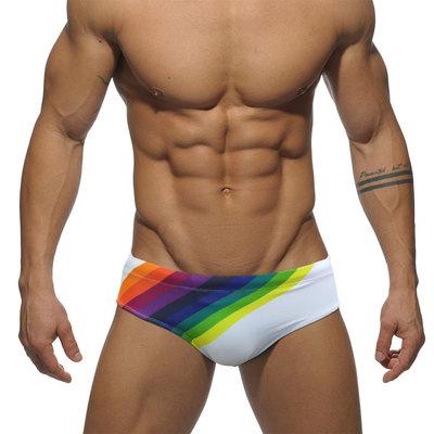 China Plus Size Most Popular Rainbow Printing Men Swimming Pants Beach Bikini Swimming Pants for sale