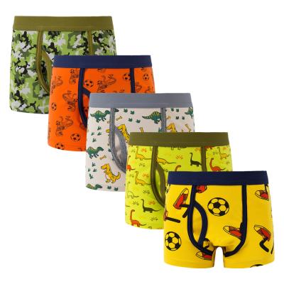 China Breathable For 1-12 Years Old Pure Cotton Kids Underwear Cute Printing Boys Long Boxer Briefs for sale