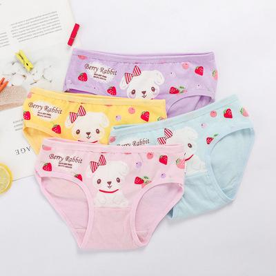 China Wholesale High Quality Beautiful Small Dog Breathable Printing Pure Cotton Children Underwear Girls Briefs for sale