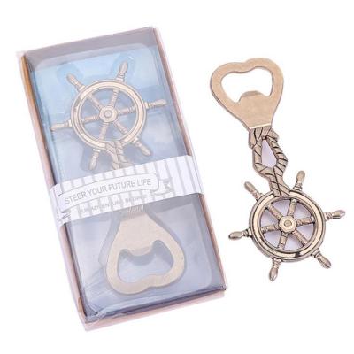 China 21193 Creative Promotion Gift Metal Sgip Rudder Shape Creative Bottle Opener for sale