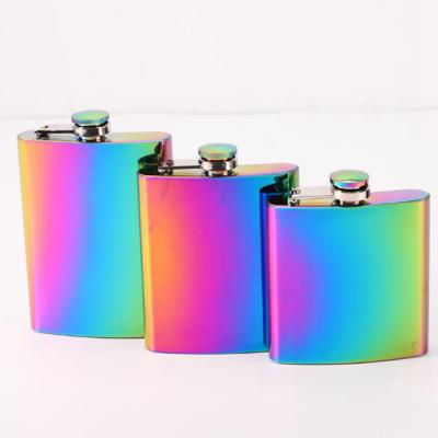 China Eclectic Iridescence 6, 7, 8 ounces from 21182 Reithofer. Portable Stainless Steel Hip Flask For Women for sale