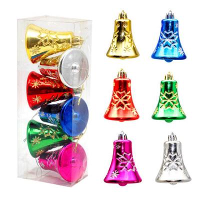 China 21154 Hot Sale 6cm Plastic Bells Plastic Colorful Christmas Decorations for sale