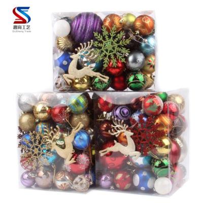 China Cheap 21156 Nice 60-70 Pcs Plastic Random Mixed Christmas Decoration Set Boxed for sale