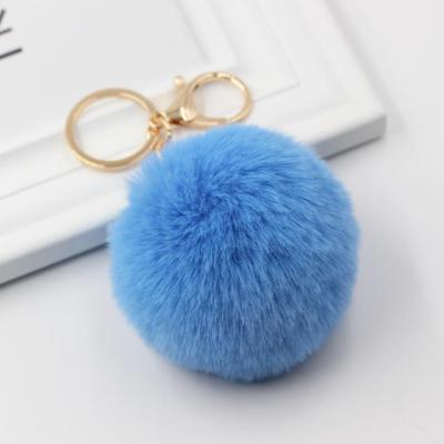 China Winter 21127 8CM Imitate Rex Rabbit Fur Ball Pom Pom Keychain for sale