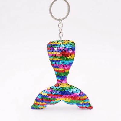 China 21136 Beauty Sequined European Popular Female Tail Sequine Key Chain for sale