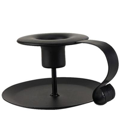 China European Retro Black Iron Craft Table Decoration Candle Holder 2198 for sale