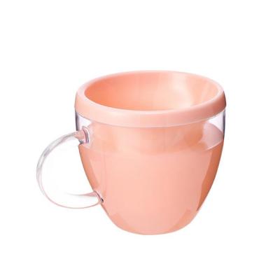 China 21171 Double Wall Customized Plastic Heart Shape With Handle Ice Cream Double Wall Cup for sale