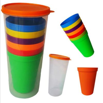 China Cheap 21174 Custom LOGO Picnic Trip 7 Pieces Set Plastic Outdoor Portable Drink Cups for sale