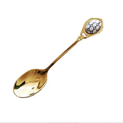 China European Luxury Gold Stocked Stainless Steel 21213 Teaspoon for sale