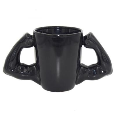 China Carcass 2109 3D Muscle Man Arm Cup Double Viable Creative Macho Muscle Cup Ceramic Water Mug for sale