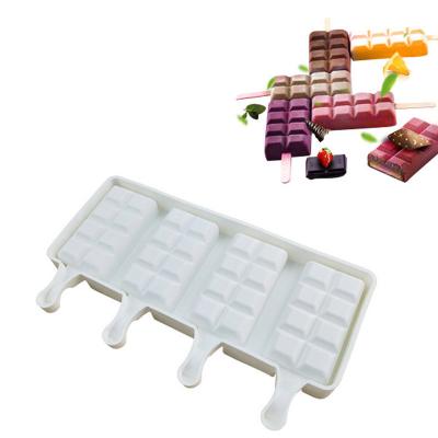 China Ice Cream Mold Silicone Tools Chocolate Plaid Ice Mousse Silicone Cake Mold Ice Cube for sale