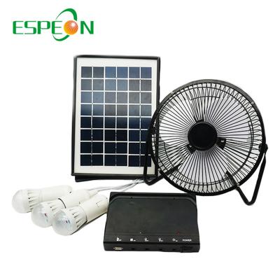 China Indoor Home Portable Mini Solar Energy Lighting Kit With 5W DC Fan for sale