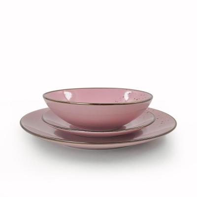 中国 Wholesale Dinnerware Color Stocked Ceramic Custom Dinnerware Sets 16pcs Porcelain Dinnerware 販売のため