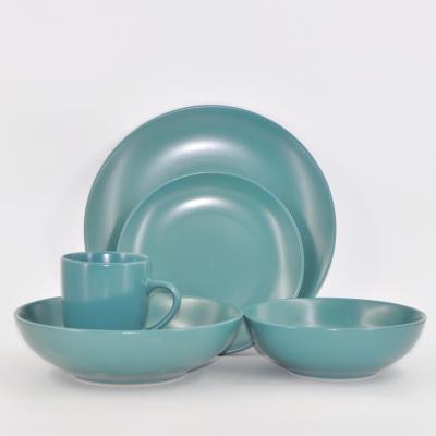 Cina Sustainable 20 Pcs Color Gloss Dishes Sets Dinnerware Ceramic Dinnerware Sets Hot in vendita