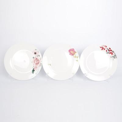 Cina Viable Porcelain Decal Flower Print Dinner Plate in vendita