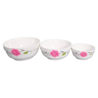 China Sustainable Reusable Color Glazed Ceramic Bowls With Decal Printing for sale