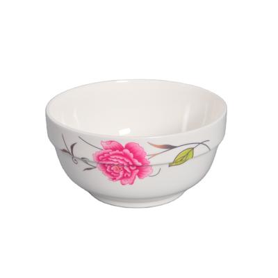 China Stocked Decal Printing Ceramic Bowl Custom Logo Ceramic White Bowl à venda