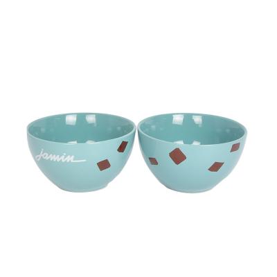 Chine Sustainable Green Blue Stoneware Bowl Pasta Serving Bowl Set à vendre