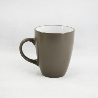 China 10oz Matt Custom Coffee Mugs With Spoon Viable Ceramic Stoneware for sale