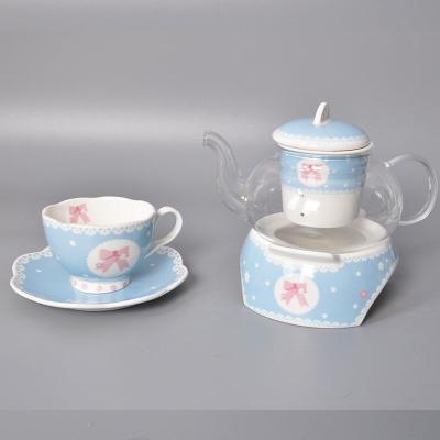 China Viable Ceramic Tea Sets 6 Cup Ceramic Tea Set 6 Saucer And A Pot Made In Porcelain en venta