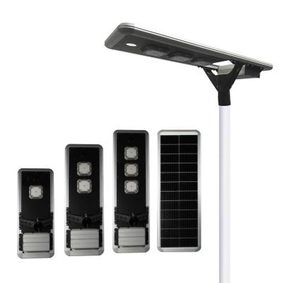 China Eco-friendly Weather Solar Aluminum Outdoor Sensor Street Light High Lumen Waterproof Integrated Solar Led Street Light for sale