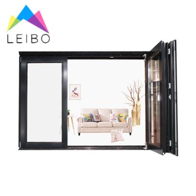 China Elegant Aluminum Folding Stacking Glass Bi Folding Window Vertical Energy Saving Fold Up Window for sale