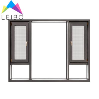 China Swing House Windows And Doors Design Thermal Break Aluminum Swing Glass Window With Net for sale