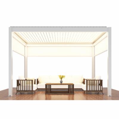 中国 Aluminum Pergola Easily Assembled Metal Peep Modern 3x4 Professional Custom Automatic Outdoor Pergola Waterproof 販売のため