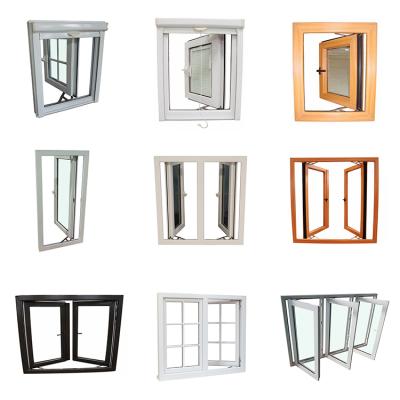 China Magnetic Australian Standard PVC Double House UPVC Vinyl Casement Screen Hurricane Impact French Window Glass for sale