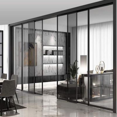 China Modern Chinese supplier the latest design of European heat insulation heavy duty cheap double-layer glass aluminum folding door for sale