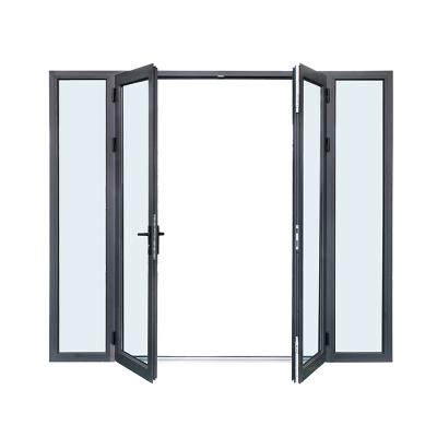 China Modern Professional Chinese Factory Custom Aluminum Frame Metal Sliding Glass Folding Door for sale